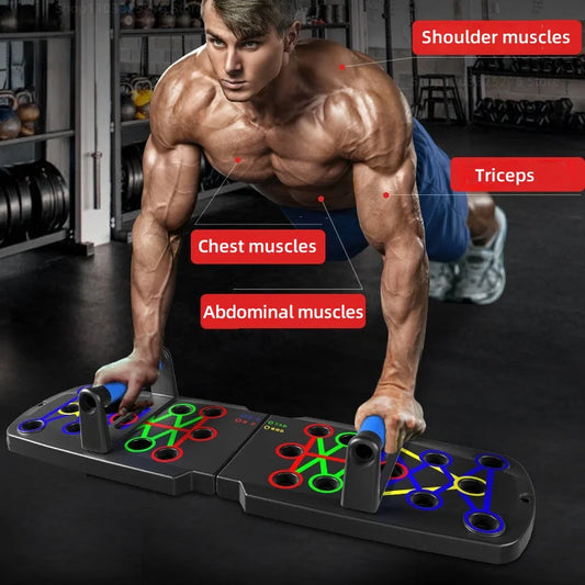 Multifunctional Push-Up Board - Fitness and Muscle Training Equipment, Home Exercise Set Foldable Push-Up Rod,Resistance Device