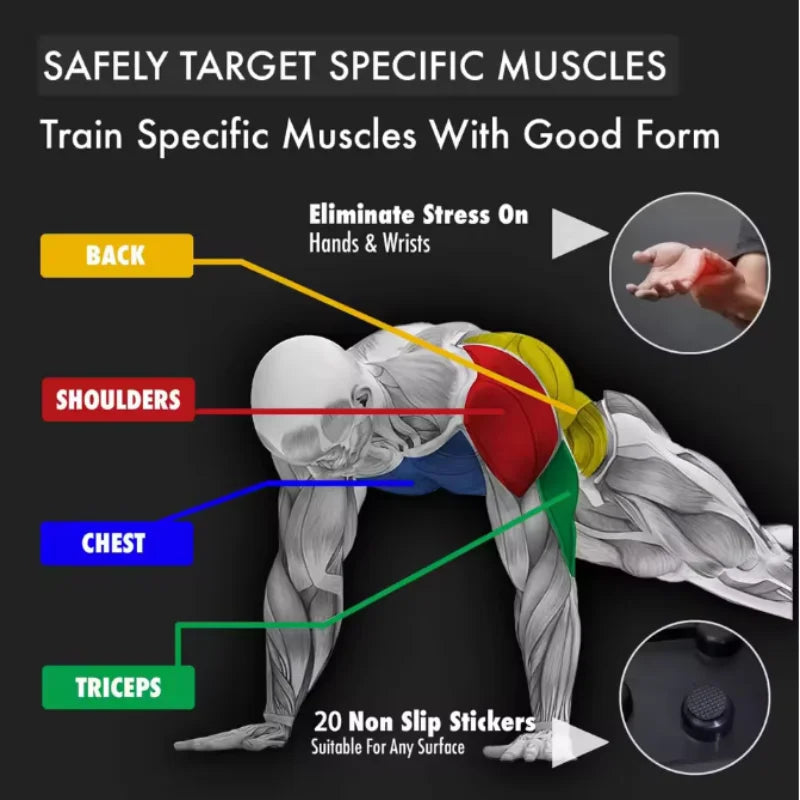 Multifunctional Push-Up Board - Fitness and Muscle Training Equipment, Home Exercise Set  Foldable Push-Up Rod,Resistance Device