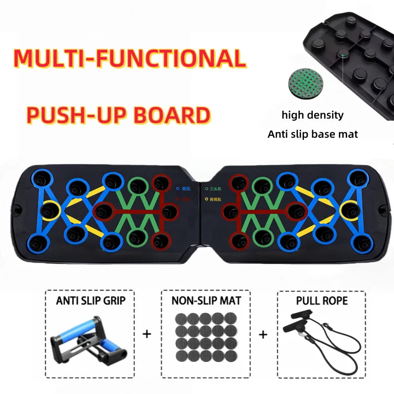 Multifunctional Push-Up Board - Fitness and Muscle Training Equipment, Home Exercise Set  Foldable Push-Up Rod,Resistance Device