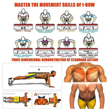 Multifunctional Push-Up Board - Fitness and Muscle Training Equipment, Home Exercise Set  Foldable Push-Up Rod,Resistance Device