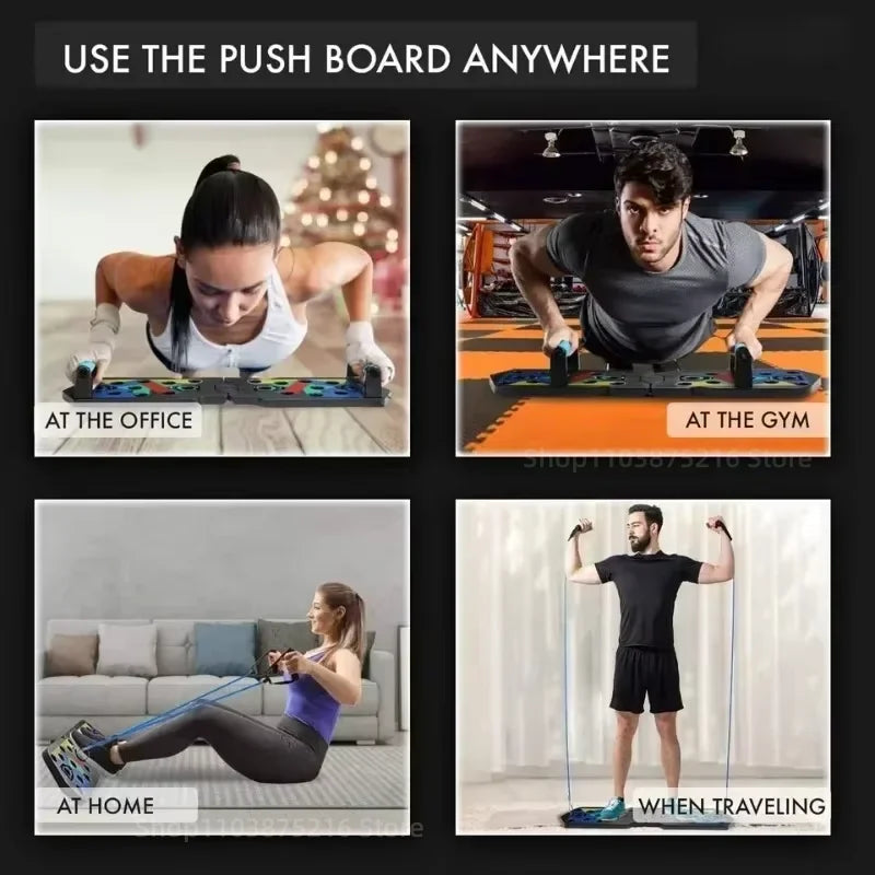 Multifunctional Push-Up Board - Fitness and Muscle Training Equipment, Home Exercise Set  Foldable Push-Up Rod,Resistance Device