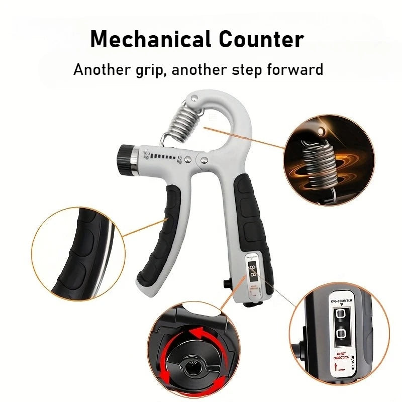 10-100kg Adjustable Hand Grip Strengthener Hand Grip Trainer With Counter Wrist Forearm And Hand Exerciser For Muscle Building