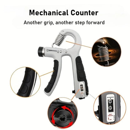 10-100kg Adjustable Hand Grip Strengthener Hand Grip Trainer With Counter Wrist Forearm And Hand Exerciser For Muscle Building