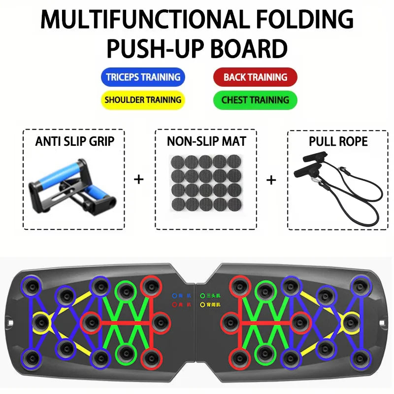 Multifunctional Push-Up Board - Fitness and Muscle Training Equipment, Home Exercise Set  Foldable Push-Up Rod,Resistance Device