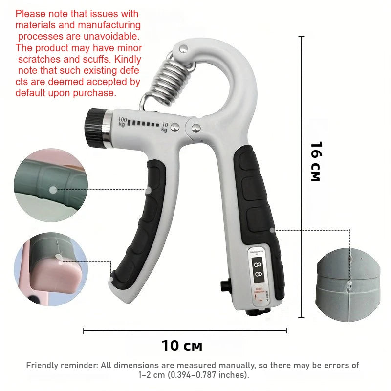 10-100kg Adjustable Hand Grip Strengthener Hand Grip Trainer With Counter Wrist Forearm And Hand Exerciser For Muscle Building