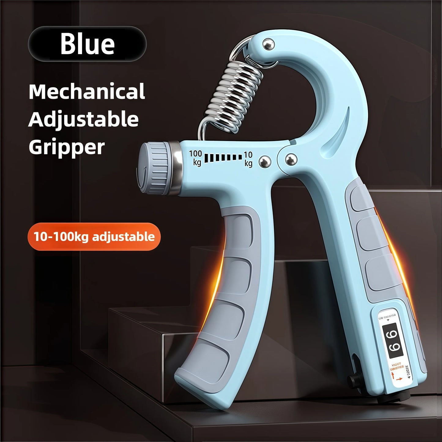 10-100kg Adjustable Hand Grip Strengthener Hand Grip Trainer With Counter Wrist Forearm And Hand Exerciser For Muscle Building