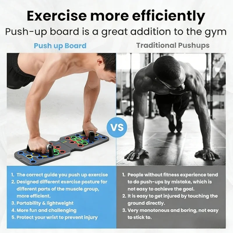 Multifunctional Push-Up Board - Fitness and Muscle Training Equipment, Home Exercise Set  Foldable Push-Up Rod,Resistance Device