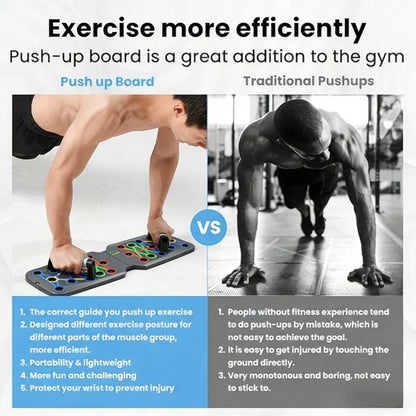 Multifunctional Push-Up Board - Fitness and Muscle Training Equipment, Home Exercise Set  Foldable Push-Up Rod,Resistance Device
