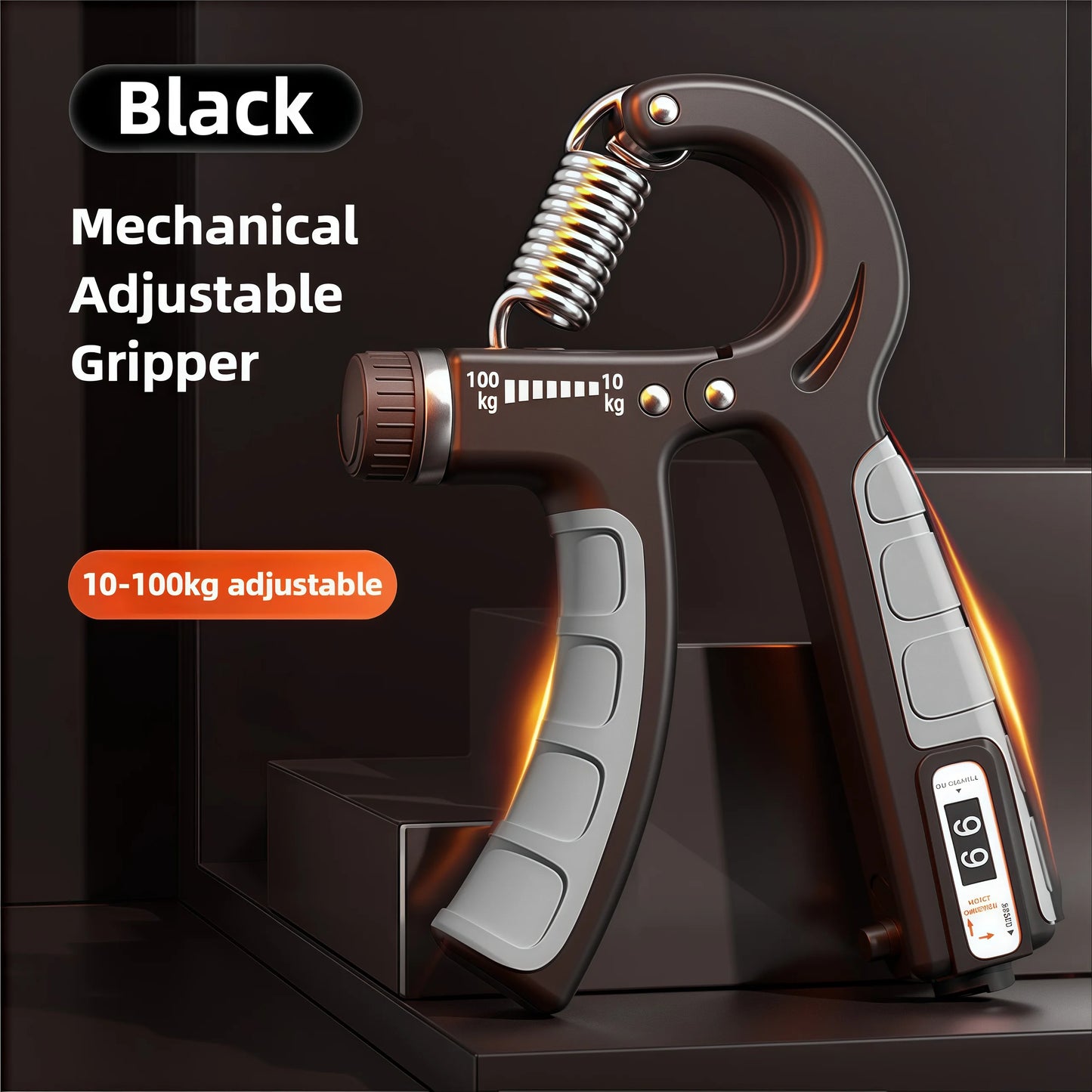 10-100kg Adjustable Hand Grip Strengthener Hand Grip Trainer With Counter Wrist Forearm And Hand Exerciser For Muscle Building