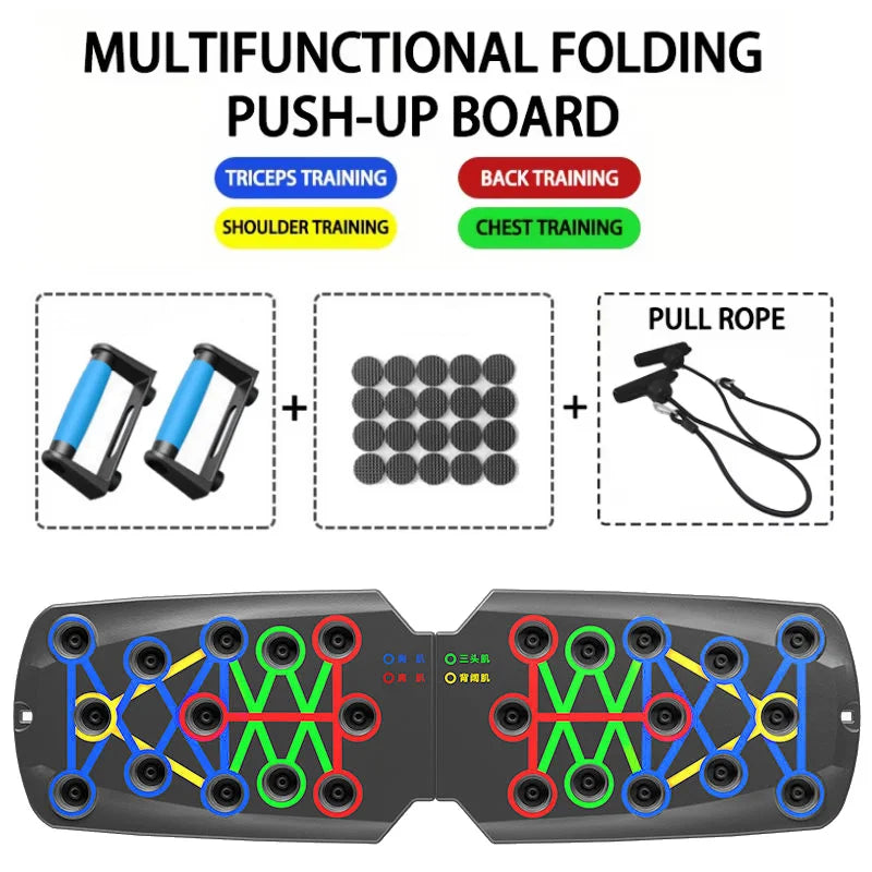 Multifunctional Push-Up Board - Fitness and Muscle Training Equipment, Home Exercise Set  Foldable Push-Up Rod,Resistance Device