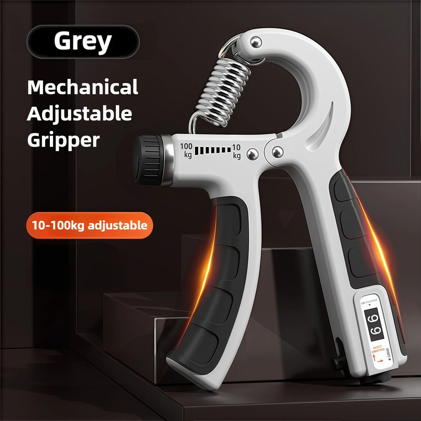 10-100kg Adjustable Hand Grip Strengthener Hand Grip Trainer With Counter Wrist Forearm And Hand Exerciser For Muscle Building